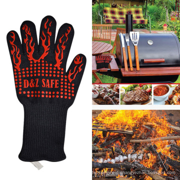 932F Heat Proof Cut Resistant Silicone Hot Surface Handler BBQ Baking Gloves